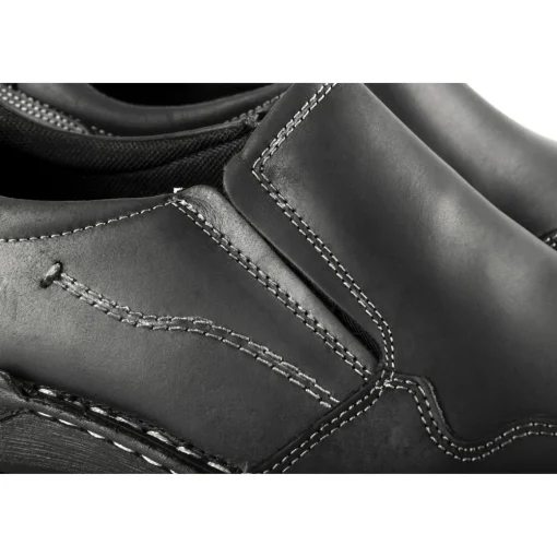 Mocassins NOIR Homme CUIR Motif Uni Elastique