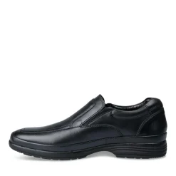Mocassins NOIR Homme CUIR Motif Uni A Enfiler