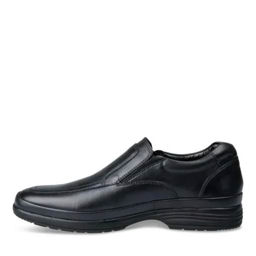Mocassins NOIR Homme CUIR Motif Uni A Enfiler