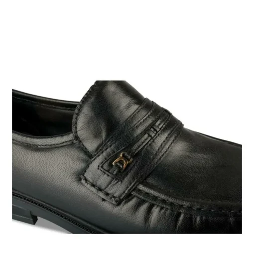 Mocassins NOIR Homme CUIR Motif Uni A Enfiler