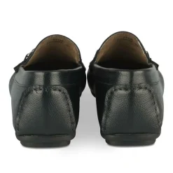 Mocassins NOIR Homme CUIR Motif Uni A Enfiler
