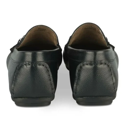 Mocassins NOIR Homme CUIR Motif Uni A Enfiler