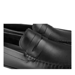 Mocassins NOIR Homme CUIR Motif Uni A Enfiler