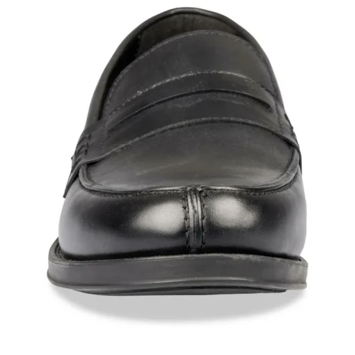 Mocassins NOIR Homme CUIR Motif Uni A Enfiler