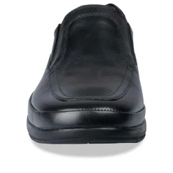 Mocassins NOIR Homme CUIR Motif Uni A Enfiler