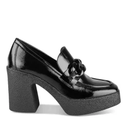 Mocassins Plateforme NOIR Femme Motif Uni A Enfiler