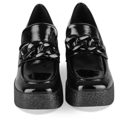 Mocassins Plateforme NOIR Femme Motif Uni A Enfiler