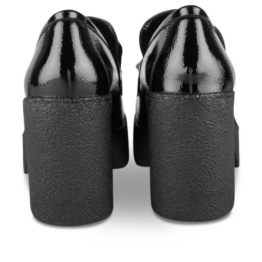 Mocassins Plateforme NOIR Femme Motif Uni A Enfiler