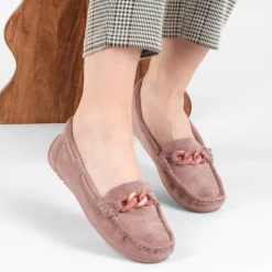 Mocassins ROSE Femme Motif Chaîne A Enfiler