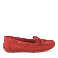 Mocassins ROUGE Femme Motif Uni A Enfiler