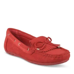 Mocassins ROUGE Femme Motif Uni A Enfiler