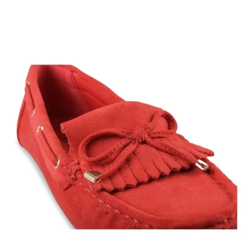 Mocassins ROUGE Femme Motif Uni A Enfiler