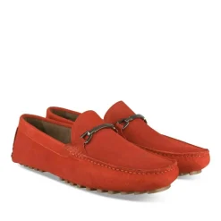 Mocassins ROUGE Homme CUIR Motif Uni A Enfiler