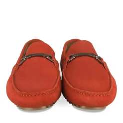 Mocassins ROUGE Homme CUIR Motif Uni A Enfiler