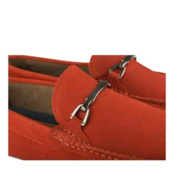 Mocassins ROUGE Homme CUIR Motif Uni A Enfiler