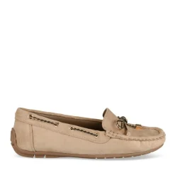 Mocassins TAUPE Femme Motif Uni A Enfiler