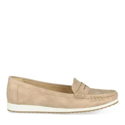 Mocassins TAUPE Femme Motif Uni A Enfiler