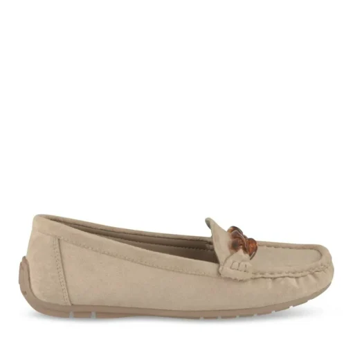 Mocassins TAUPE Femme Motif Chaîne A Enfiler