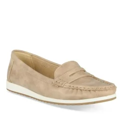 Mocassins TAUPE Femme Motif Uni A Enfiler