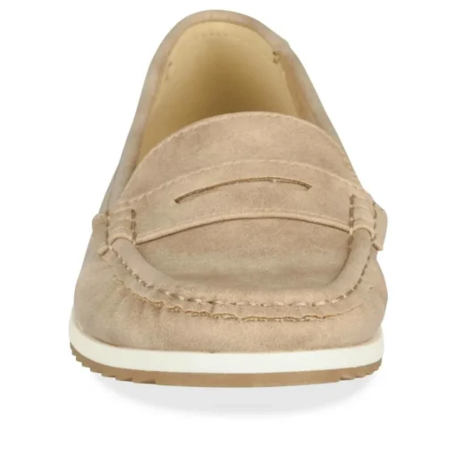 Mocassins TAUPE Femme Motif Uni A Enfiler