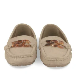 Mocassins TAUPE Femme Motif Chaîne A Enfiler