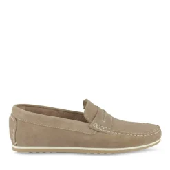 Mocassins TAUPE Homme CUIR Motif Uni A Enfiler