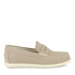 Mocassins TAUPE Homme CUIR Motif Uni A Enfiler