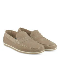 Mocassins TAUPE Homme CUIR Motif Uni A Enfiler
