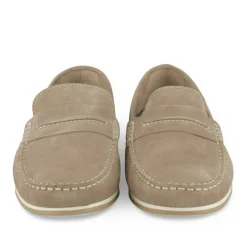 Mocassins TAUPE Homme CUIR Motif Uni A Enfiler