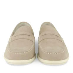 Mocassins TAUPE Homme CUIR Motif Uni A Enfiler