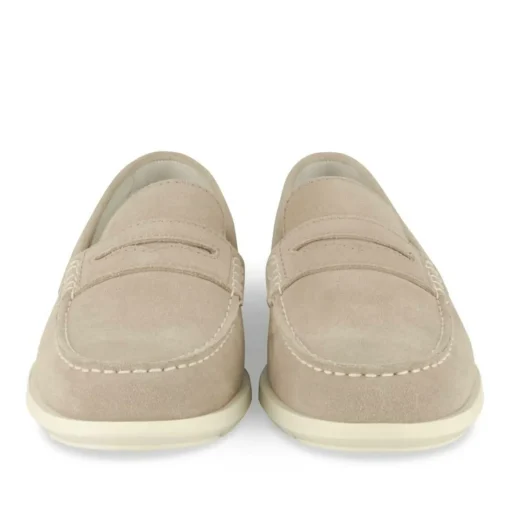Mocassins TAUPE Homme CUIR Motif Uni A Enfiler
