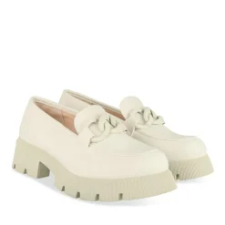 Mocassins VERT Femme Motif Chaîne A Enfiler