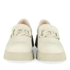 Mocassins VERT Femme Motif Chaîne A Enfiler
