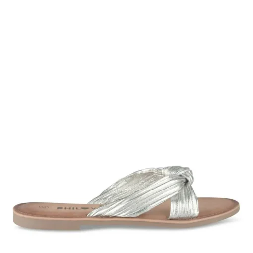 Mules ARGENT Femme Motif Paillettes A Enfiler