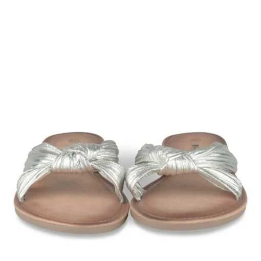 Mules ARGENT Femme Motif Paillettes A Enfiler