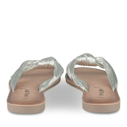 Mules ARGENT Femme Motif Paillettes A Enfiler
