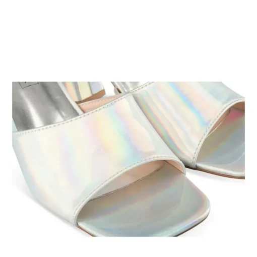 Mules ARGENT Femme Motif Iridescent A Enfiler