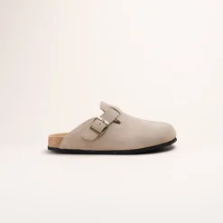 Mules BEIGE Femme CUIR Motif Uni A Enfiler