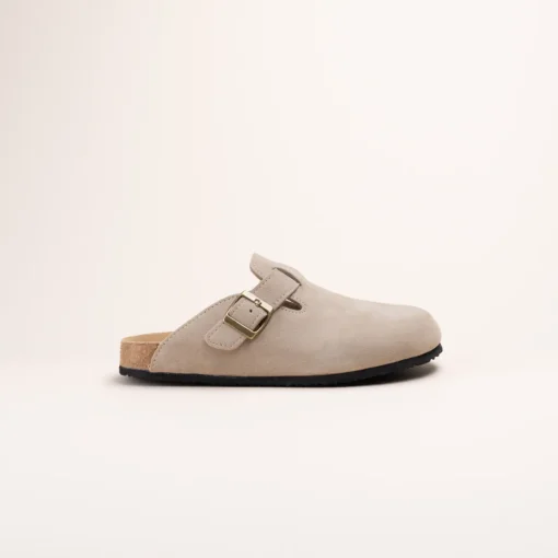 Mules BEIGE Femme CUIR Motif Uni A Enfiler