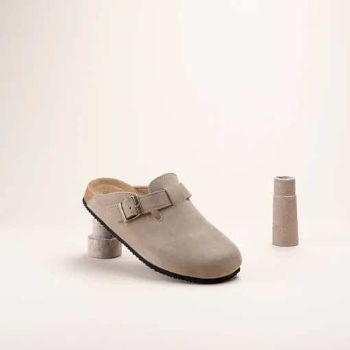 Mules BEIGE Femme CUIR Motif Uni A Enfiler