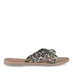 Mules BEIGE Femme Motif Animal A Enfiler