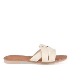 Mules BEIGE Femme Motif Animal A Enfiler