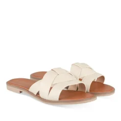 Mules BEIGE Femme Motif Animal A Enfiler