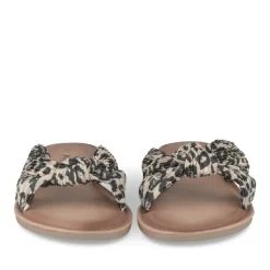 Mules BEIGE Femme Motif Animal A Enfiler