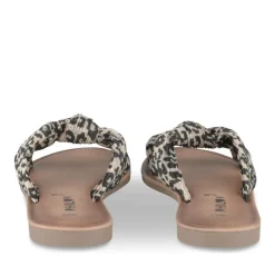 Mules BEIGE Femme Motif Animal A Enfiler