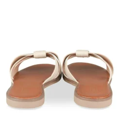 Mules BEIGE Femme Motif Animal A Enfiler