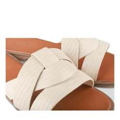 Mules BEIGE Femme Motif Animal A Enfiler