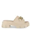 Mules BEIGE Femme Motif Chaîne A Enfiler