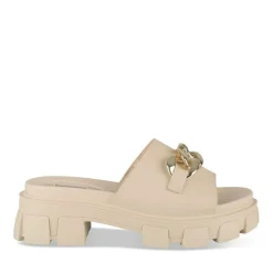 Mules BEIGE Femme Motif Chaîne A Enfiler
