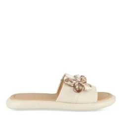 Mules BEIGE Femme Motif Chaîne A Enfiler